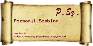 Pozsonyi Szabina névjegykártya