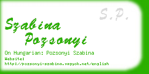 szabina pozsonyi business card